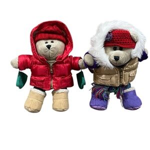 NWT Starbucks bearista Cozy Winter Bear Duo - Red and Purple